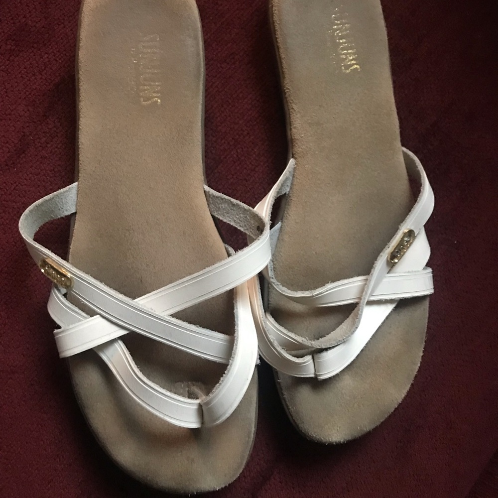 Bass Strappy White Sandals